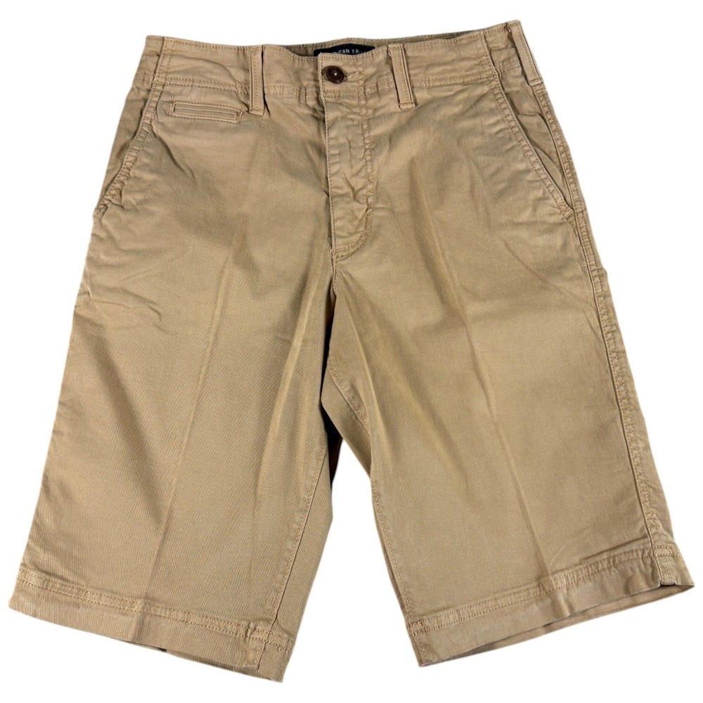 American Eagle Chino Shorts Mens 28 Tan Khaki Stretch Workwear Lightweight